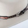 Black And Tan Floral Tooled Hatband 1 Black And Tan Floral Tooled Hatband -Western Cowboy Equipment Shop 0204267