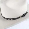Black And White Buckstitch Hatband -Western Cowboy Equipment Shop 0204601