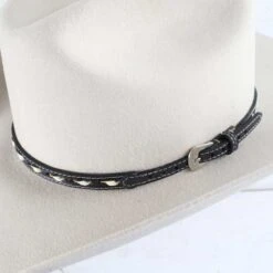 Black And White Buckstitch Hatband
