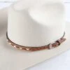 White And Tan Buckstitch Hatband -Western Cowboy Equipment Shop 0204608