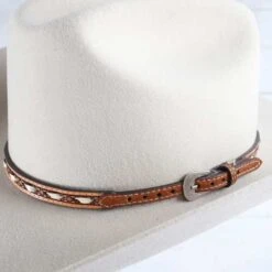 White And Tan Buckstitch Hatband -Western Cowboy Equipment Shop 0204608 alt