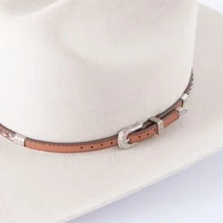 Leather Hatband With Horse Hair Inlay