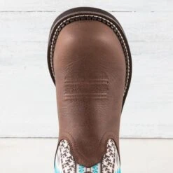 Ariat Turquoise Aztec Fatbaby Heritage Twill Boots -Western Cowboy Equipment Shop 10034039 toe