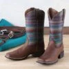 Ariat Dark Buffalo Brown Round Up Wide Square Toe Boots