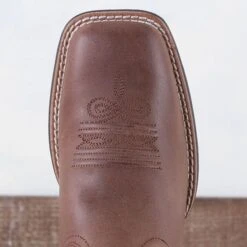 Ariat Dark Buffalo Brown Round Up Wide Square Toe Boots -Western Cowboy Equipment Shop 10038421 toe