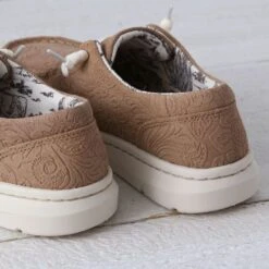 Ariat Ladies Tan Floral Embossed Hilo -Western Cowboy Equipment Shop 10040243 heel