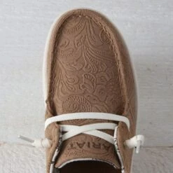 Ariat Ladies Tan Floral Embossed Hilo -Western Cowboy Equipment Shop 10040243 toe