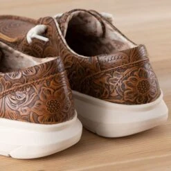 Ariat Brown Floral Embossed Hilos -Western Cowboy Equipment Shop 10042508 heel