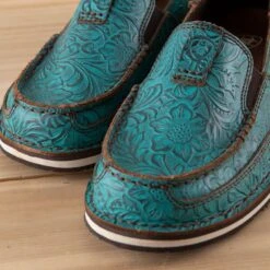 Ariat Turquoise Floral Embossed Cruisers -Western Cowboy Equipment Shop 10042526 alt