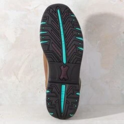 Ariat Weathered Terrain Brown & Turquoise Waterproof Boots -Western Cowboy Equipment Shop 10042538 sole