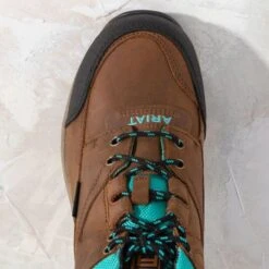 Ariat Weathered Terrain Brown & Turquoise Waterproof Boots -Western Cowboy Equipment Shop 10042538 toe