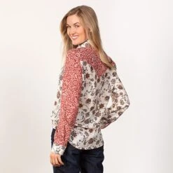 Mixed Matched Floral Top -Western Cowboy Equipment Shop 11041 alt3