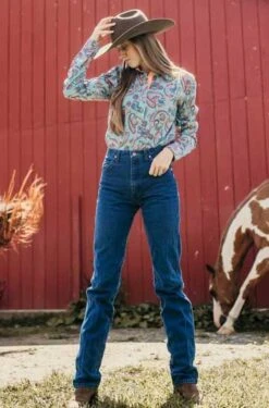 Blue And Orange Paisley Top -Western Cowboy Equipment Shop 11042 infl 3