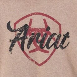 Ariat REAL Shield Logo Dark Oatmeal Plus Hoodie -Western Cowboy Equipment Shop 11415W detail A