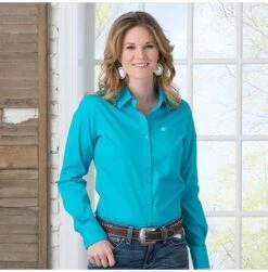 Ariat Kirby Stretch Turquoise Top -Western Cowboy Equipment Shop 12066 alt3