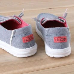 Hey Dude Wendy Chambray Braid Indigo Shoes -Western Cowboy Equipment Shop 121415704 heel