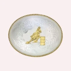 Montana Silversmiths Engraved Buckle With Gold Rope Trim