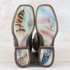 Tin Haul Turquoise Boho Feather Boots -Western Cowboy Equipment Shop 141455 sole