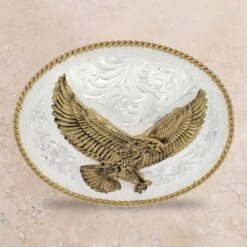 Two-Tone Eagle Buckle By Montana Silversmiths