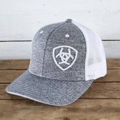 Ariat Grey And White Snap Back Cap
