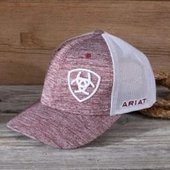 Ariat Maroon Mesh Snap Back Cap