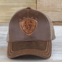 Ariat Brown Oilskin Cap