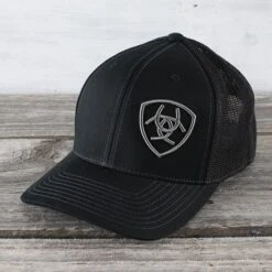 Ariat Black Mesh Snap Back Cap