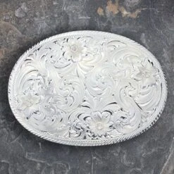 Montana Silversmiths Silver Engraved Belt Buckle