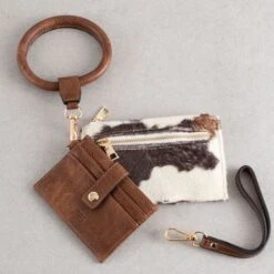 Cow Print Wristlet Wallet