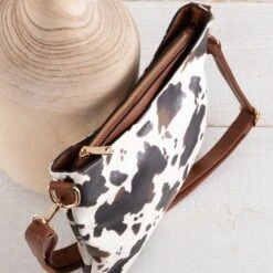 Cow Print Crossbody Bag -Western Cowboy Equipment Shop 19920 detail