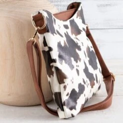 Cow Print Crossbody Bag -Western Cowboy Equipment Shop 19920 side