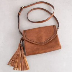 Brown Fringe Crossbody Bag