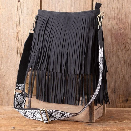 Aztec Black Fringe Crossbody Bag 3 Aztec Black Fringe Crossbody Bag