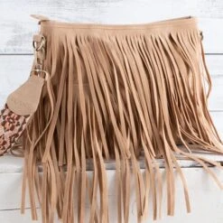 Aztec Tan Fringe Crossbody Bag -Western Cowboy Equipment Shop 19927 back