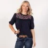 Amelia Navy Floral Top 2 Amelia Navy Floral Top -Western Cowboy Equipment Shop 25310