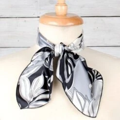 Horsefeathers Black & White Silk Show Scarf