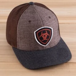 Ariat Brown Mesh Back Ball Cap