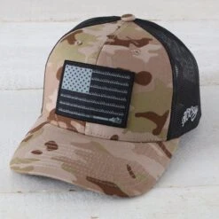 Hooey Liberty Roper Camo Trucker Ball Cap