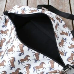 Lila Beige Horse Print Duffle Bag -Western Cowboy Equipment Shop 30418 int