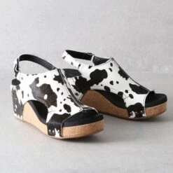 Corkys Cow Print Pasture Sandals