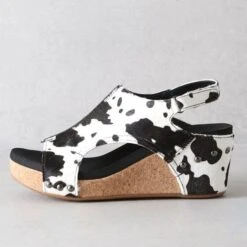 Corkys Cow Print Pasture Sandals -Western Cowboy Equipment Shop 305404COW side