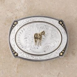 Montana Silversmiths Large Cameo Roped Buckle
