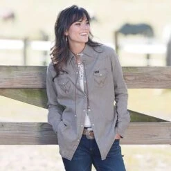 Wrangler Straight Shooter Denim Top -Western Cowboy Equipment Shop 32396 old