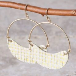 Western Night Cream Hoop Earrings