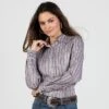 Cinch Tencel Purple Sage Striped Top -Western Cowboy Equipment Shop 33590