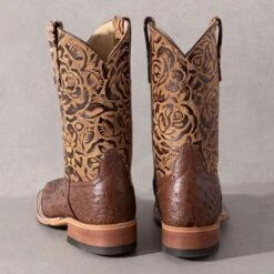 Rod's Kango Tobac Full Quill Ostrich Boots By Anderson Bean 11 Rod's Kango Tobac Full Quill Ostrich Boots By Anderson Bean -Western Cowboy Equipment Shop 336132L heel