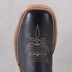 Rod's Blalck Smooth Ostrich Boots By Anderson Bean 10 Rod's Blalck Smooth Ostrich Boots By Anderson Bean -Western Cowboy Equipment Shop 336136L toe