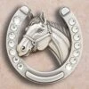 Crystal Horsehead/Horseshoe Buckle -Western Cowboy Equipment Shop 37028