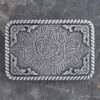 Nocona Antique Silver Rectangle Buckle 2 Nocona Antique Silver Rectangle Buckle -Western Cowboy Equipment Shop 37120 1