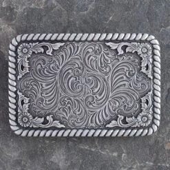 Nocona Antique Silver Rectangle Buckle